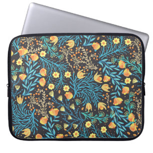 Housse Pour Ordinateur Portable Main florale dessinée : Créative sans fil