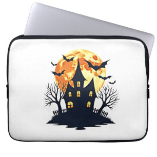 Housse Pour Ordinateur Portable Maison hantée avec Chauves-souris � T-shirt Hallow