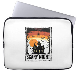 Housse Pour Ordinateur Portable Maison hantée de nuit effrayante Chemise Halloween