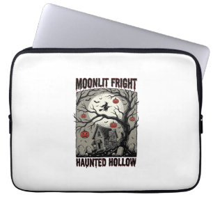 Housse Pour Ordinateur Portable Maison Hantée Halloween Gravure Vintage Lune Shi