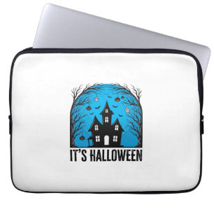 Housse Pour Ordinateur Portable Maison Hantée Halloween Lune Gravure Vintage Dés