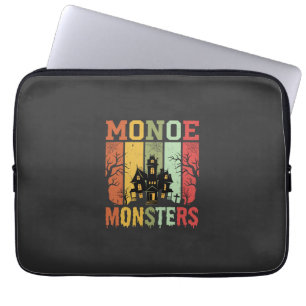 Housse Pour Ordinateur Portable Maison Hantée Halloween Monstres Rétro