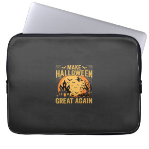 Housse Pour Ordinateur Portable Maison Hantée Halloween Super Encore Citrouille