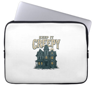 Housse Pour Ordinateur Portable Maison Hantée Vintage Creepy Halloween Dés
