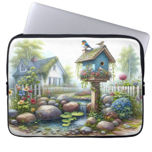 Housse Pour Ordinateur Portable Maisoncampagne Maisonnette de jardin à oiseaux aqu