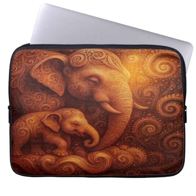 Housse Pour Ordinateur Portable Majestic Elephants Laptop Sleeve (Devant)
