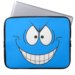 Housse Pour Ordinateur Portable Mal Bleu Genius Méchant Face Portable Sleeve