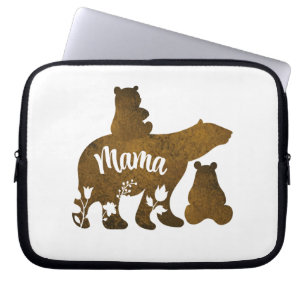 Housse Pour Ordinateur Portable Mama Bear avec 2 Cubs Maman de deux