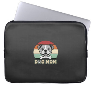 Housse Pour Ordinateur Portable Maman Chien Rétro Bulldog Vector