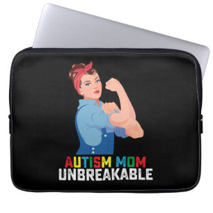 Housse Pour Ordinateur Portable Maman de l'autisme Inébranlable Fière Famille auti