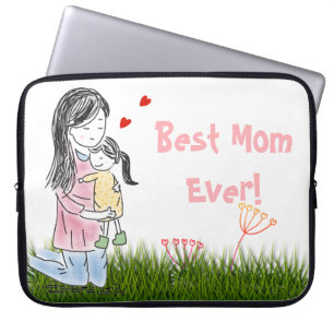Housse Pour Ordinateur Portable Maman & Fille Hug Custom