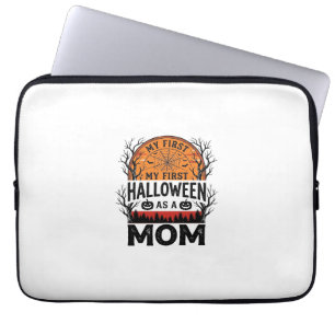 Housse Pour Ordinateur Portable Maman Halloween Ma Première Vintage Fantomatique_1