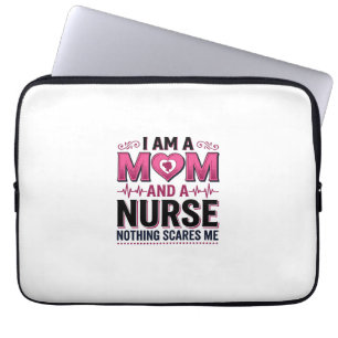 Housse Pour Ordinateur Portable Maman Infirmière Rien Ne Me Fait Peur Gravure Vint