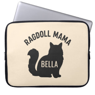 Housse Pour Ordinateur Portable Maman Ragdoll Chat Silhouette Nom Personnalisé
