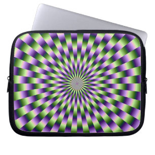 Housse Pour Ordinateur Portable Manche à tissage vert et violet