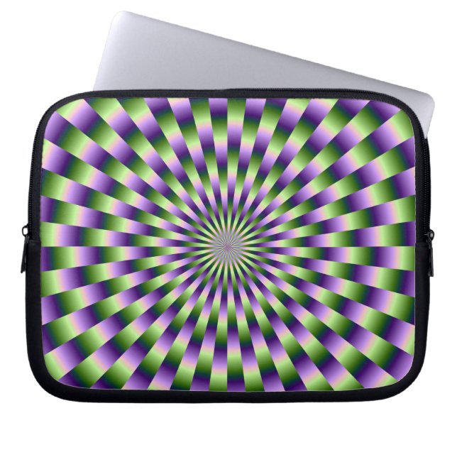 Housse Pour Ordinateur Portable Manche à tissage vert et violet (Devant)