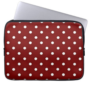 Housse Pour Ordinateur Portable Manche / Couvercle Pois rouge et blanc