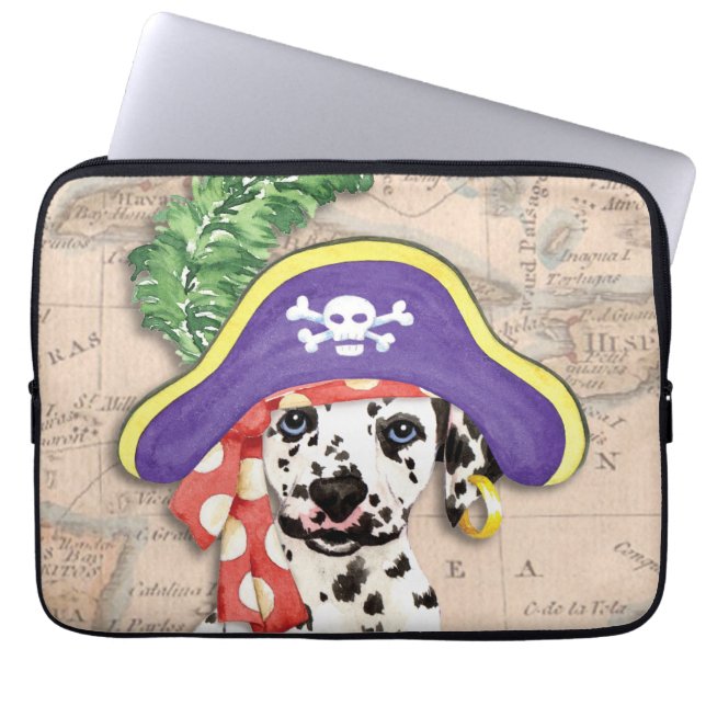 Housse Pour Ordinateur Portable Manche de bureau Pirate Dalmatien (Devant)