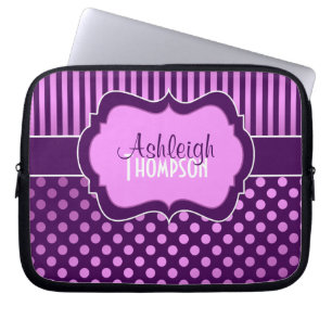 Housse Pour Ordinateur Portable Manche d'ordinateur portable blanc Lilac Polka