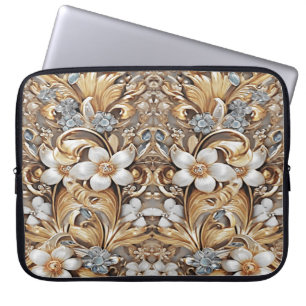 Housse Pour Ordinateur Portable Manche d'ordinateur portable couleur or blanc