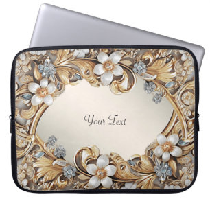 Housse Pour Ordinateur Portable Manche d'ordinateur portable couleur or blanc