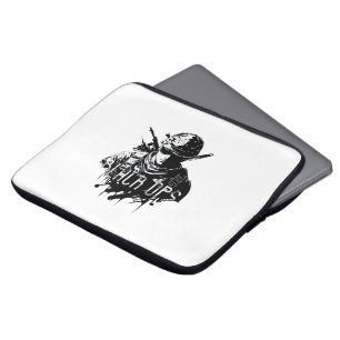 Housse Pour Ordinateur Portable Manche d'ordinateur portable noir et blanc Ops noi