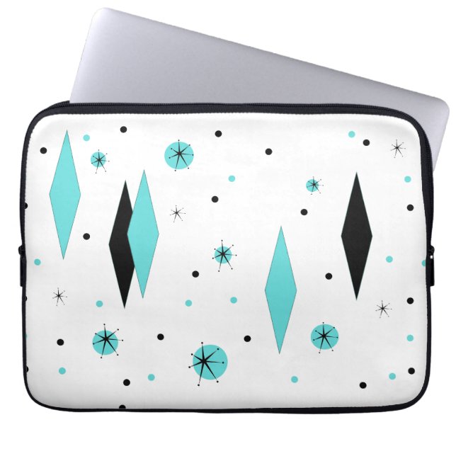 Housse Pour Ordinateur Portable Manche d'ordinateur portable Retro Turquoise Diamo (Devant)