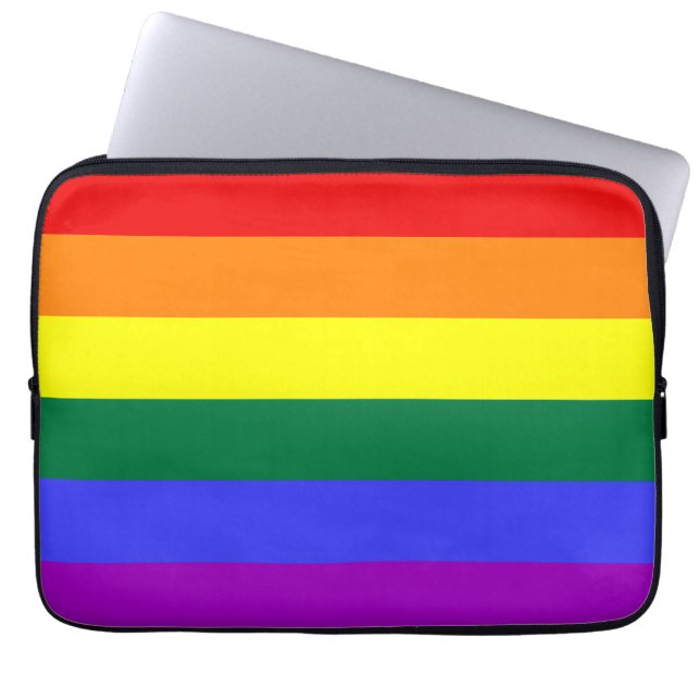 Housse Pour Ordinateur Portable Manche électronique à drapeau Rainbow Pride (Devant)