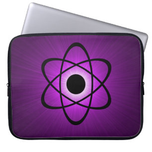 Housse Pour Ordinateur Portable Manche Nerdy atomique électronique, violet