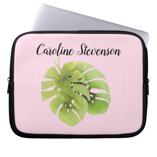 Housse Pour Ordinateur Portable Manche portable feuille Monstera (Devant)
