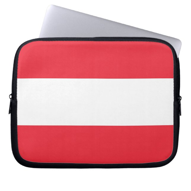 Housse Pour Ordinateur Portable Manche pour ordinateur portable drapeau autrichien (Devant)