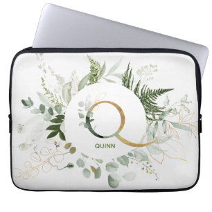 Housse Pour Ordinateur Portable Manche pour ordinateur portable Monogram Q Fern & 