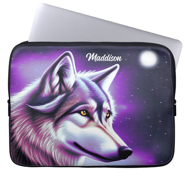 Housse Pour Ordinateur Portable Manche pour ordinateur portable Mystical Wolf (Devant)