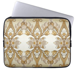 Housse Pour Ordinateur Portable Manches d'ordinateur portable décoratif or à fleur