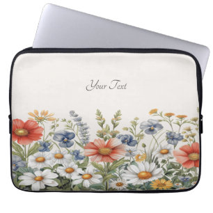 Housse Pour Ordinateur Portable Manches Fleurs sauvages colorées