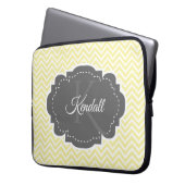 Housse Pour Ordinateur Portable Manches personnalisées Chevron Jaune (devant gauche)