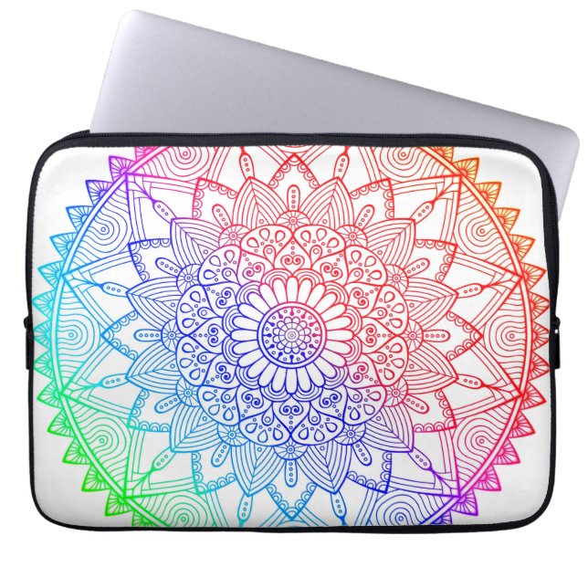 Housse Pour Ordinateur Portable Mandala Arc-en-ciel (Devant)