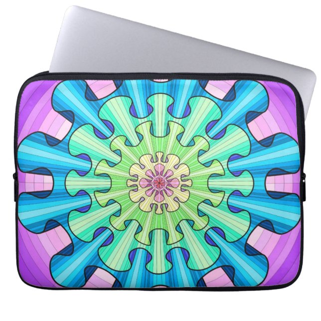 Housse Pour Ordinateur Portable Mandala arc-en-ciel (Devant)