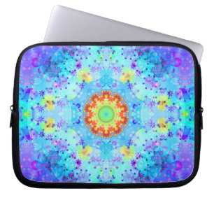 Housse Pour Ordinateur Portable Mandala de hippie d'étoile bleue modelé