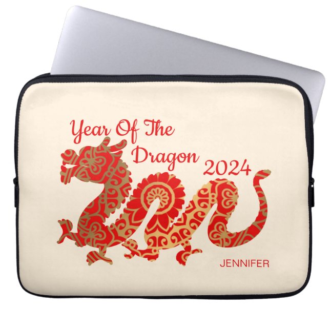 Housse Pour Ordinateur Portable Mandala Dragon 2024 - Nouvel An chinois (Devant)