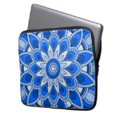 Housse Pour Ordinateur Portable Mandala en bleu (devant gauche)