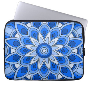 Housse Pour Ordinateur Portable Mandala en bleu