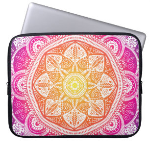 Housse Pour Ordinateur Portable Mandala fleuri ornemental : vintage coloré.