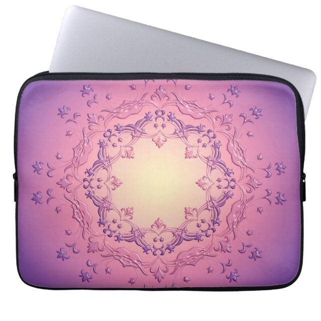 Housse Pour Ordinateur Portable Mandala. floral ethnique (Devant)
