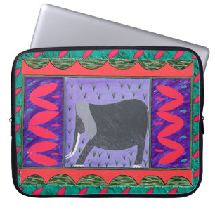 Housse Pour Ordinateur Portable Manteau rouge éléphant kényan