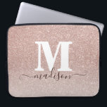 Housse Pour Ordinateur Portable Manuscrit de monogramme d'étincelle de parties<br><div class="desc">Douille d'ordinateur de manuscrit de monogramme d'étincelle de parties scintillantes d'or de rose de rose</div>