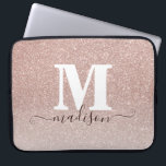 Housse Pour Ordinateur Portable Manuscrit de monogramme d'étincelle de parties<br><div class="desc">Douille d'ordinateur de manuscrit de monogramme d'étincelle de parties scintillantes d'or de rose de rose</div>