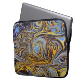 Housse Pour Ordinateur Portable Marble Forms – Blue & Gold Art Mouse Pad (devant gauche)