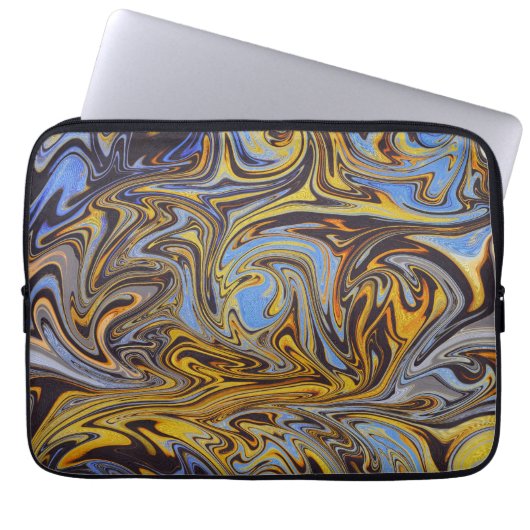 Housse Pour Ordinateur Portable Marble Forms – Blue & Gold Art Mouse Pad (Devant)