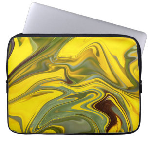 Housse Pour Ordinateur Portable Marble Waves Yellow Digital Paper-55448